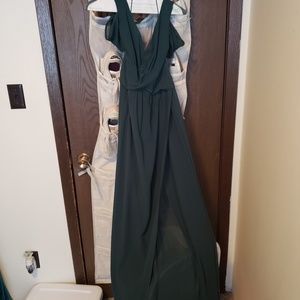 Forest green maxi dress
